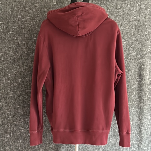 Thick warm burgundy pullover hoodie - Picture 4 of 7